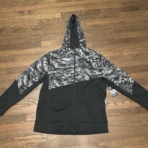 Black and Gray Hooded Russell Jacket